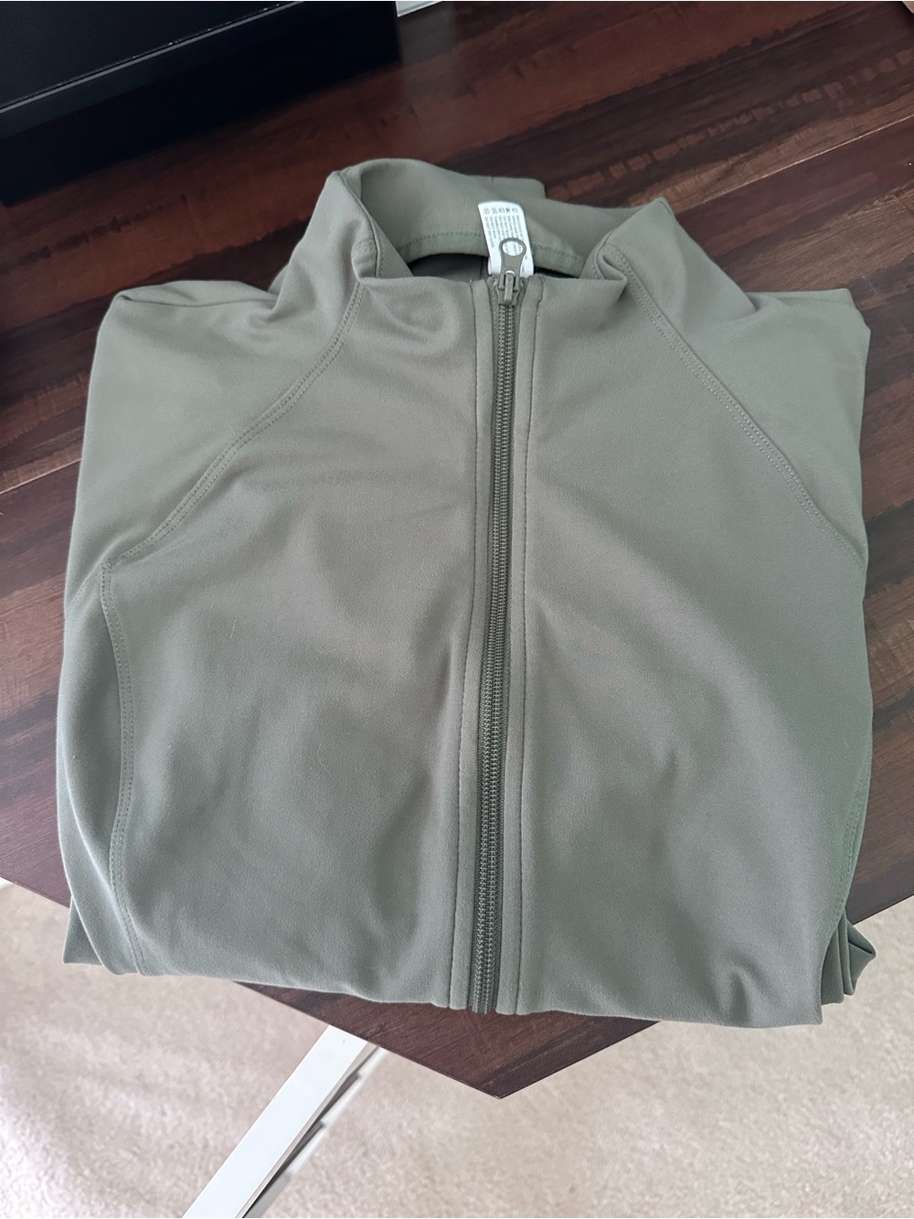 Light Olive Zip-Up athletic Jacket